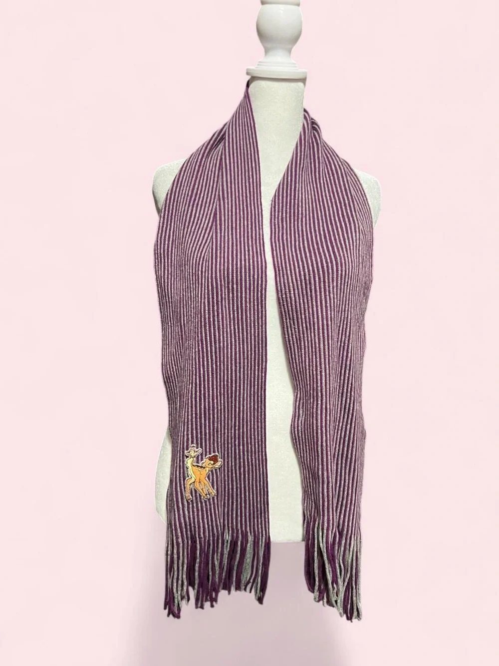 Bambi and Butterfly striped gray and purple Scarf